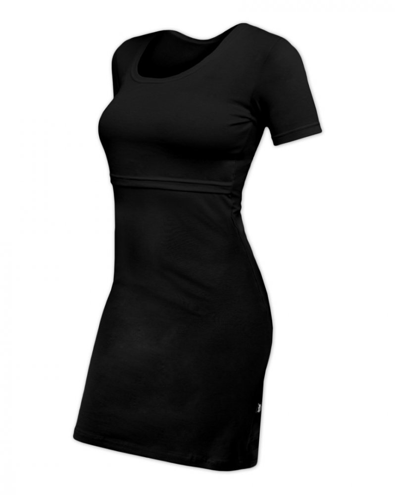 Robe d'allaitement ELENA, manches courtes, noire L/XL – Image 3