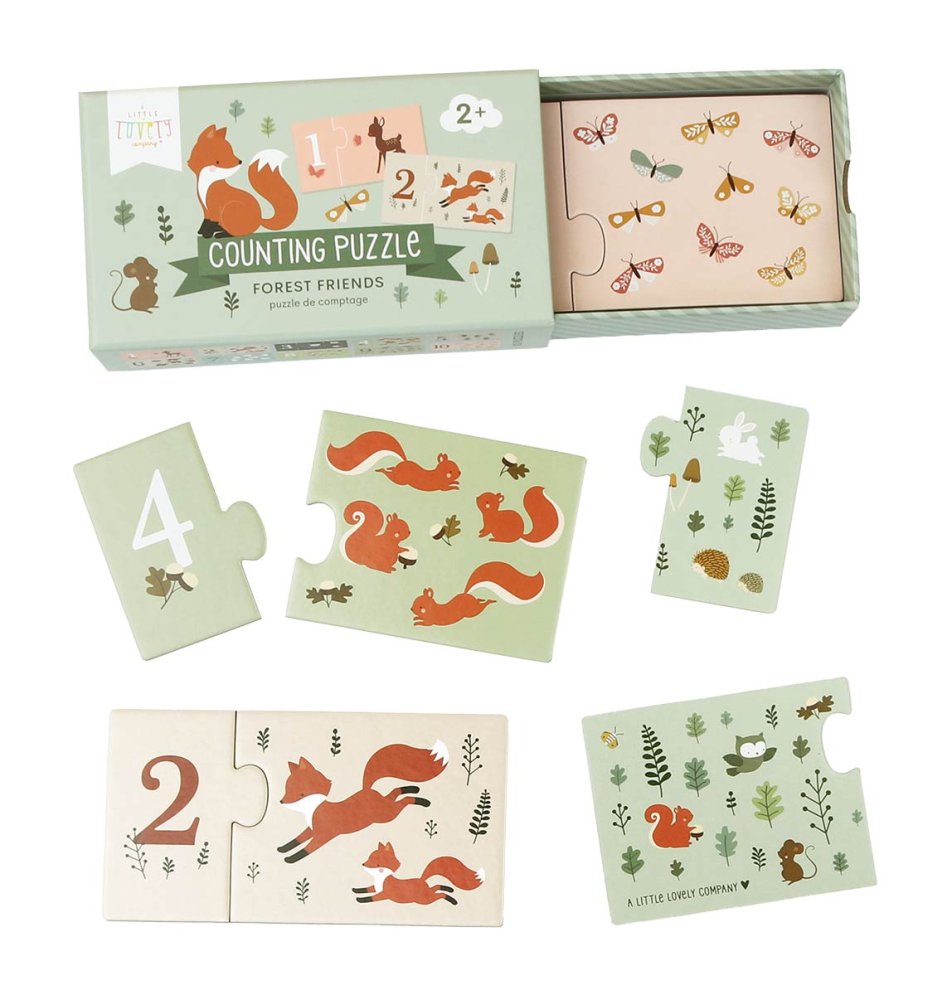 A Little Lovely Company - Puzzle da incastro - Imparare a contare con gli amici del bosco - immagine 3