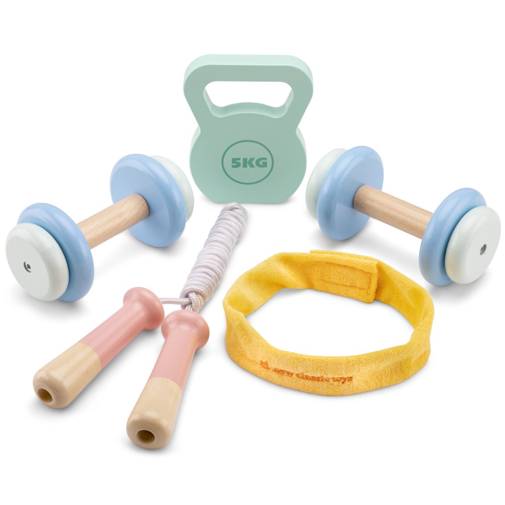 Set fitness in legno per bambini