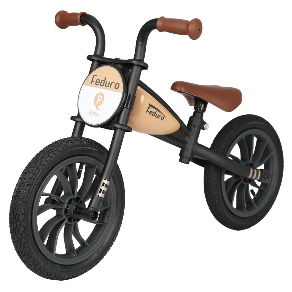 QPLAY Bicicletta senza pedali Feduro Beige, età 3-6 anni
