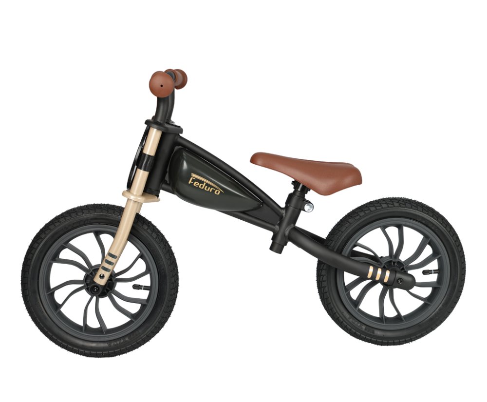 QPLAY Bicicletta senza pedali Feduro Black/Golden, età 3-6 anni - immagine 3