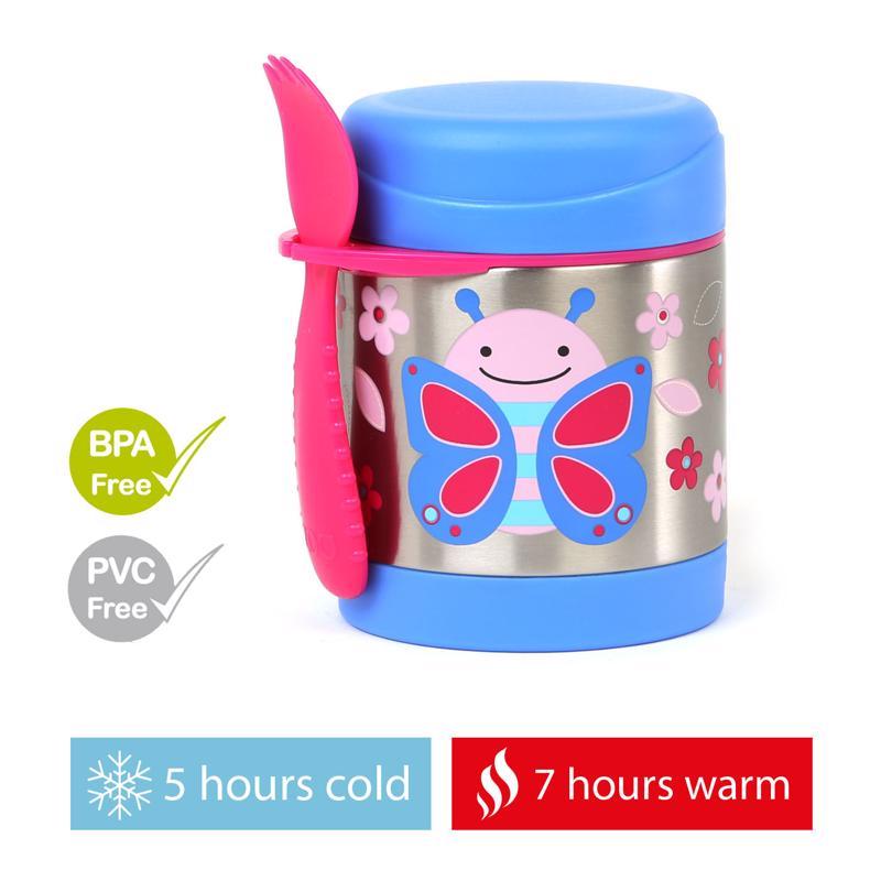 SKIP HOP Zoo Termos per alimenti con cucchiaio/forchetta Farfalla 325 ml, 3a+