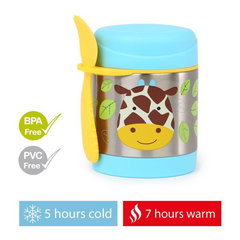 SKIP HOP Zoo Termos per alimenti con cucchiaio/forchetta Giraffa 325 ml, 3a+