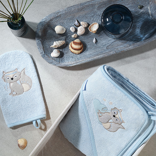 BABYONO Guanto da bagno Natural bamboo - blu - immagine 7