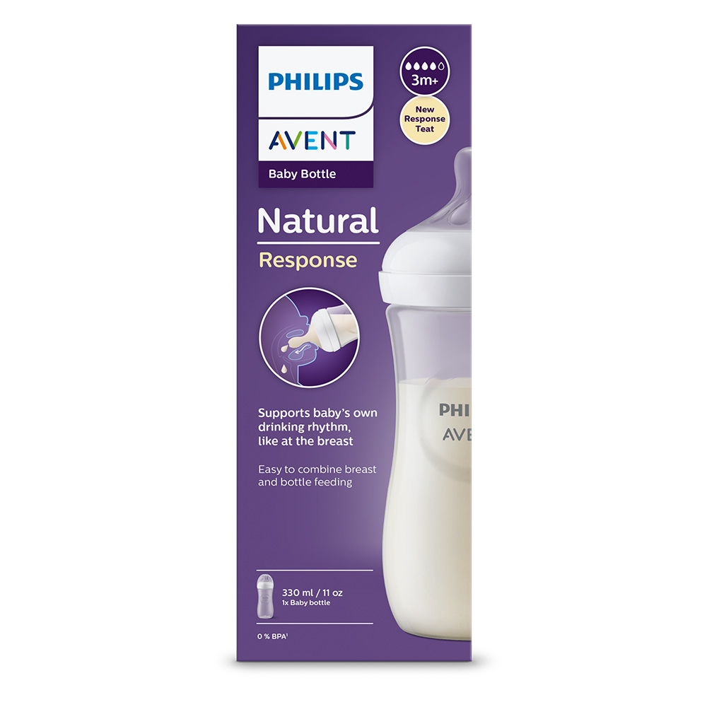 Philips AVENT Natural Response cumisüveg 330 ml, 3 hó+ajándék PETITE&MARS Tálka 6 hó+ - Image 4