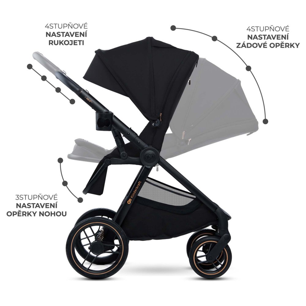KINDERKRAFT Poussette combinée Nea 2 2en1 Midnigth Black – Image 4
