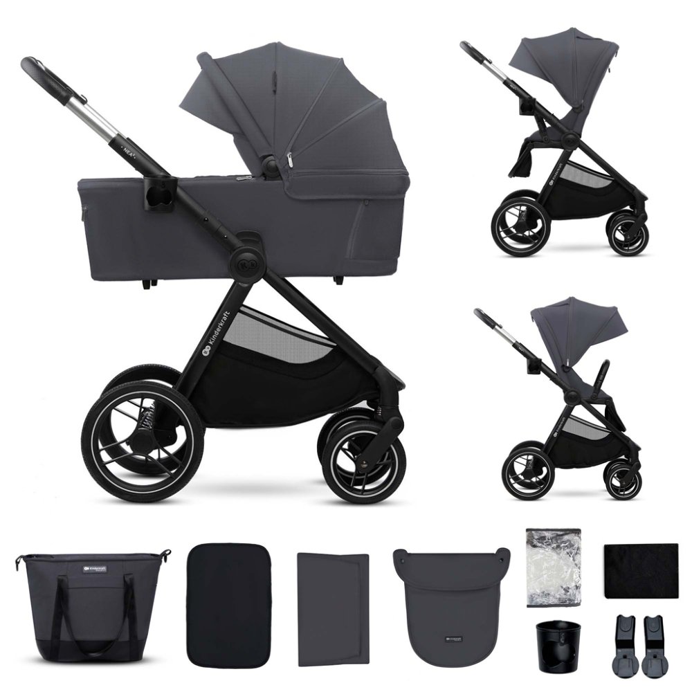 KINDERKRAFT Poussette combinée Nea 2 2en1 Gris Foncé