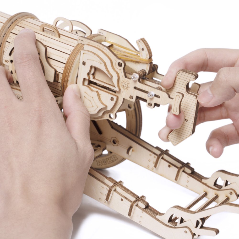 RoboTime 3D dřevěná mechanická skládačka Obléhací kanón (obrázek 10)