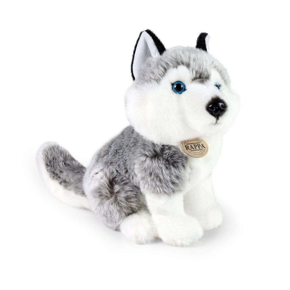 Rappa Peluche cane husky seduto 30 cm ECO-FRIENDLY