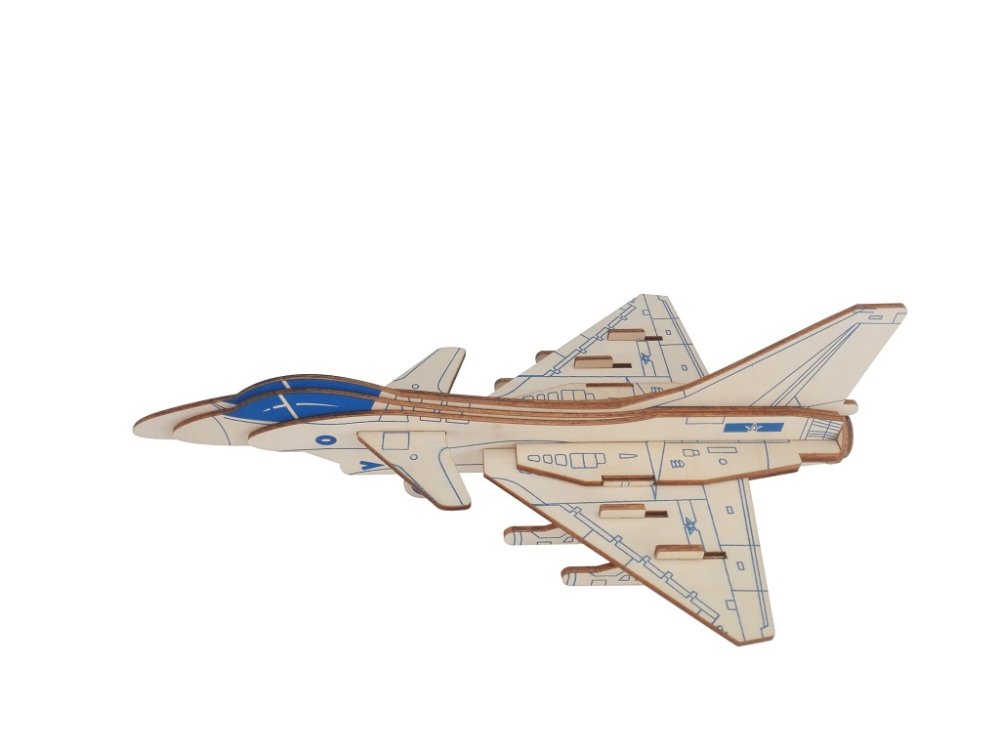 Woodcraft Holz 3D Puzzle Raptor J10 Jagdflugzeug
