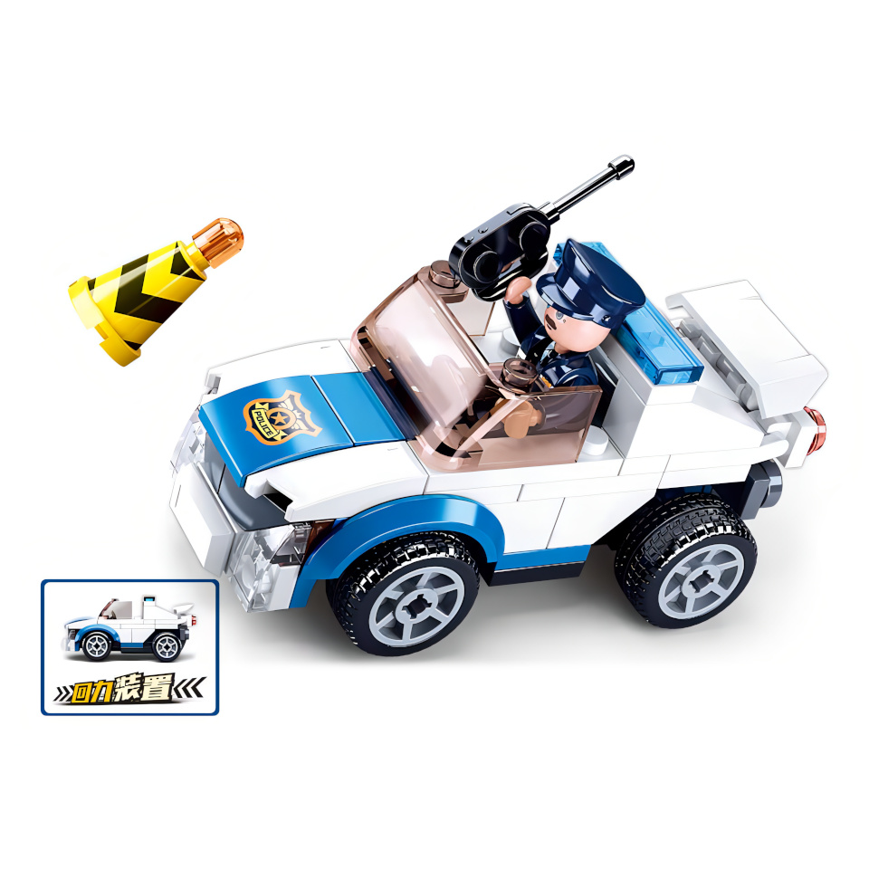 Sluban Policía M38-B0824 Coche de patrulla policial de cuerda