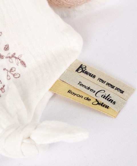 Doudou Zestaw Upominkowy Pluszowy Miś z Kocykiem 30 cm Różowy - obrazek 3