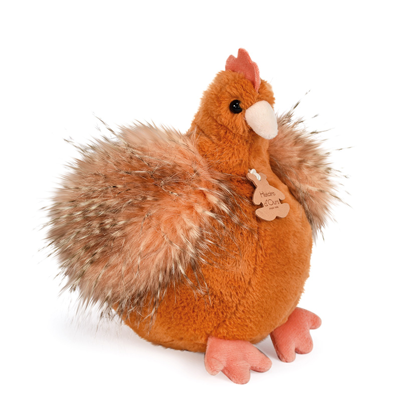 Doudou Histoire d´Ours Gallina de peluche rojiza 20 cm