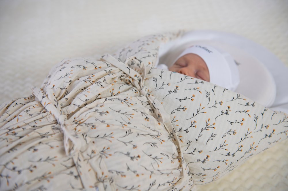 Wickel Puck mit Schnürung, fester Rücken ANGEL - Outlast® - Creme, schwarz-gelbe Zweige – Bild 6