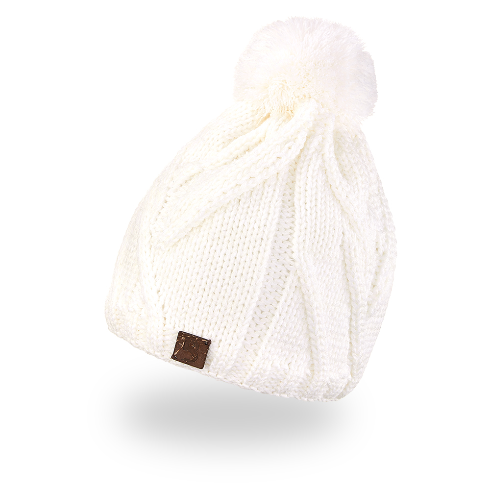 Gorro de punto con pompón Outlast ® - natural 6 | 54-57 cm