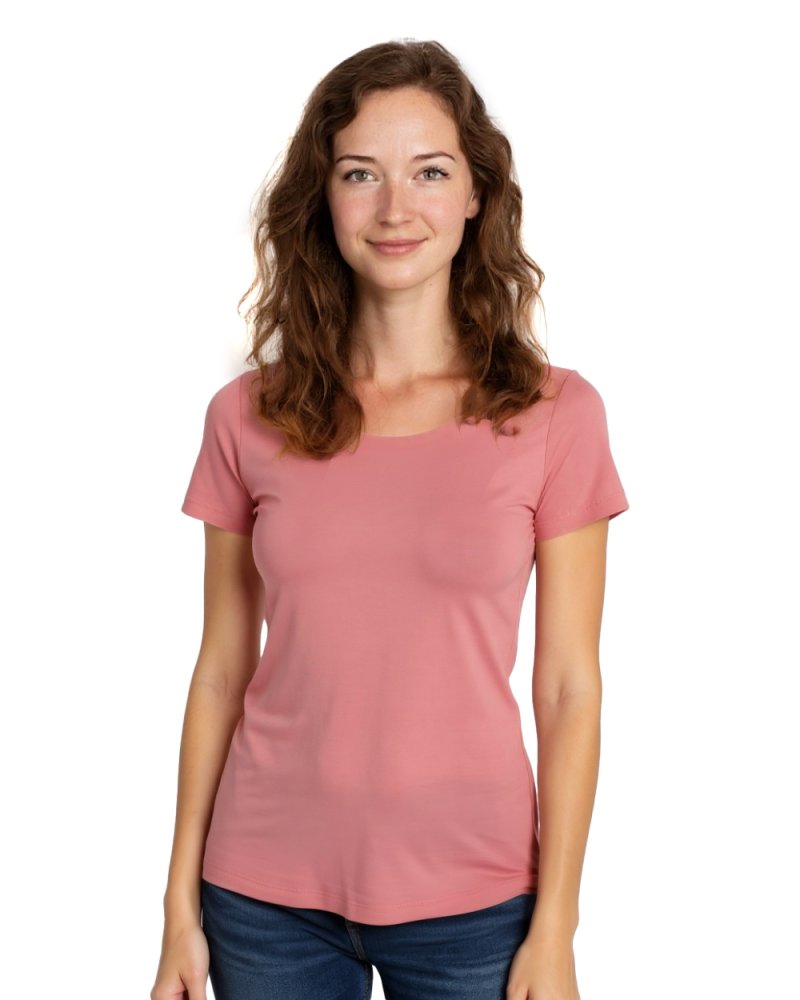 T-shirt donna Brigita, manica corta, rosa antico L/XL