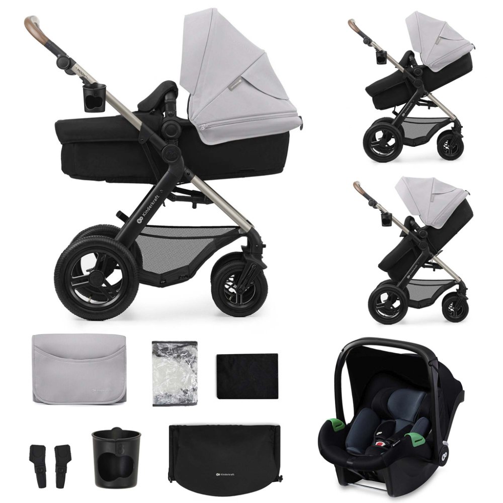 KINDERKRAFT Kočárek kombinovaný Moov 2 Air 3v1 Moonlight Grey