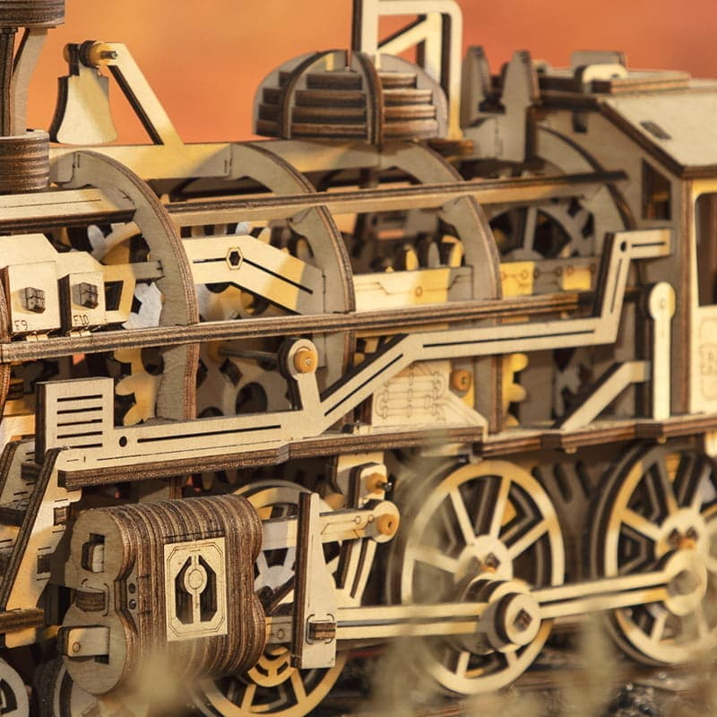 RoboTime 3D dřevěná mechanická skládačka Parní lokomotiva (obrázek 11)