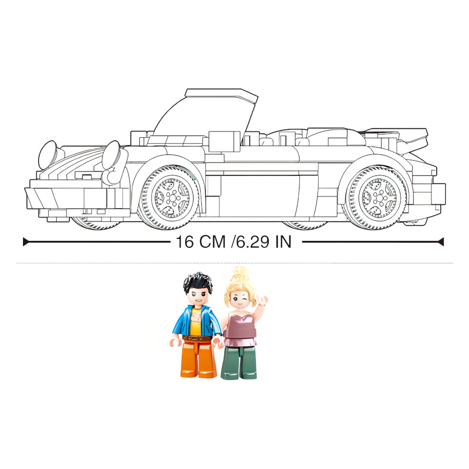 Sluban ModelBricks M38-B1097 Německý žlutý sportovní vůz (obrázek 3)