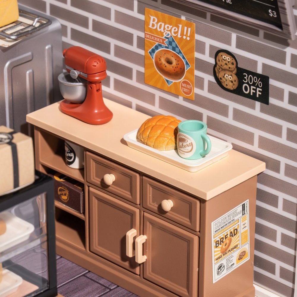 RoboTime 3D dřevěná skládačka Miniatura domečku Pekárna Golden Wheat (obrázek 9)