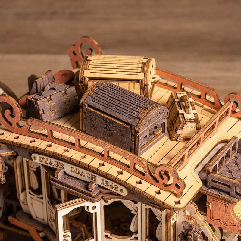 RoboTime 3D dřevěná skládačka hrací skříňky Dostavník (obrázek 4)