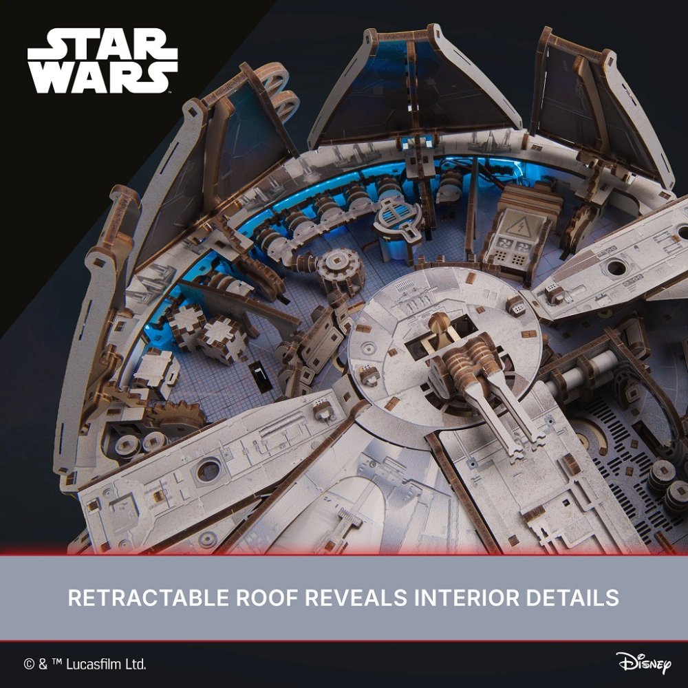 Ugears 3D dřevěná mechanická skládačka Star Wars Millennium Falcon (obrázek 5)