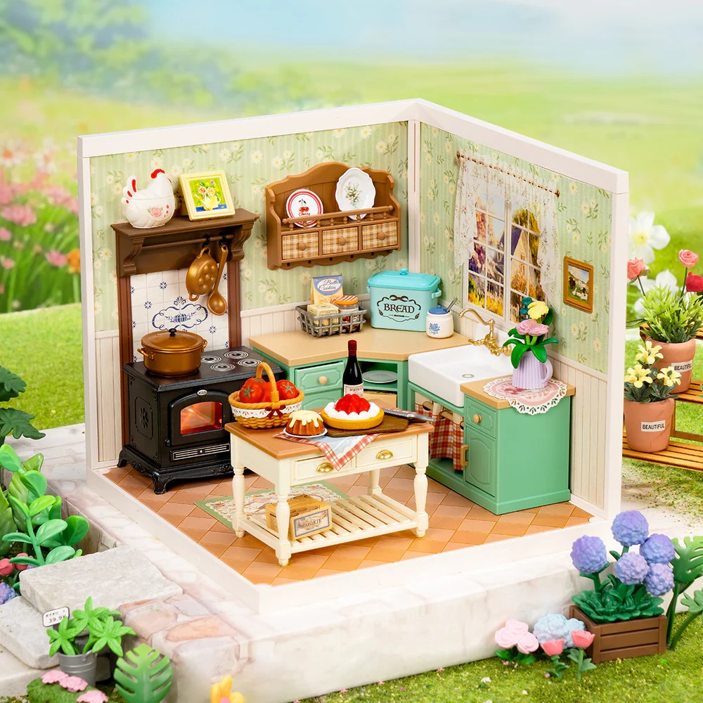 RoboTime 3D dřevěná skládačka Miniatura domečku Farmářská kuchyně (obrázek 2)