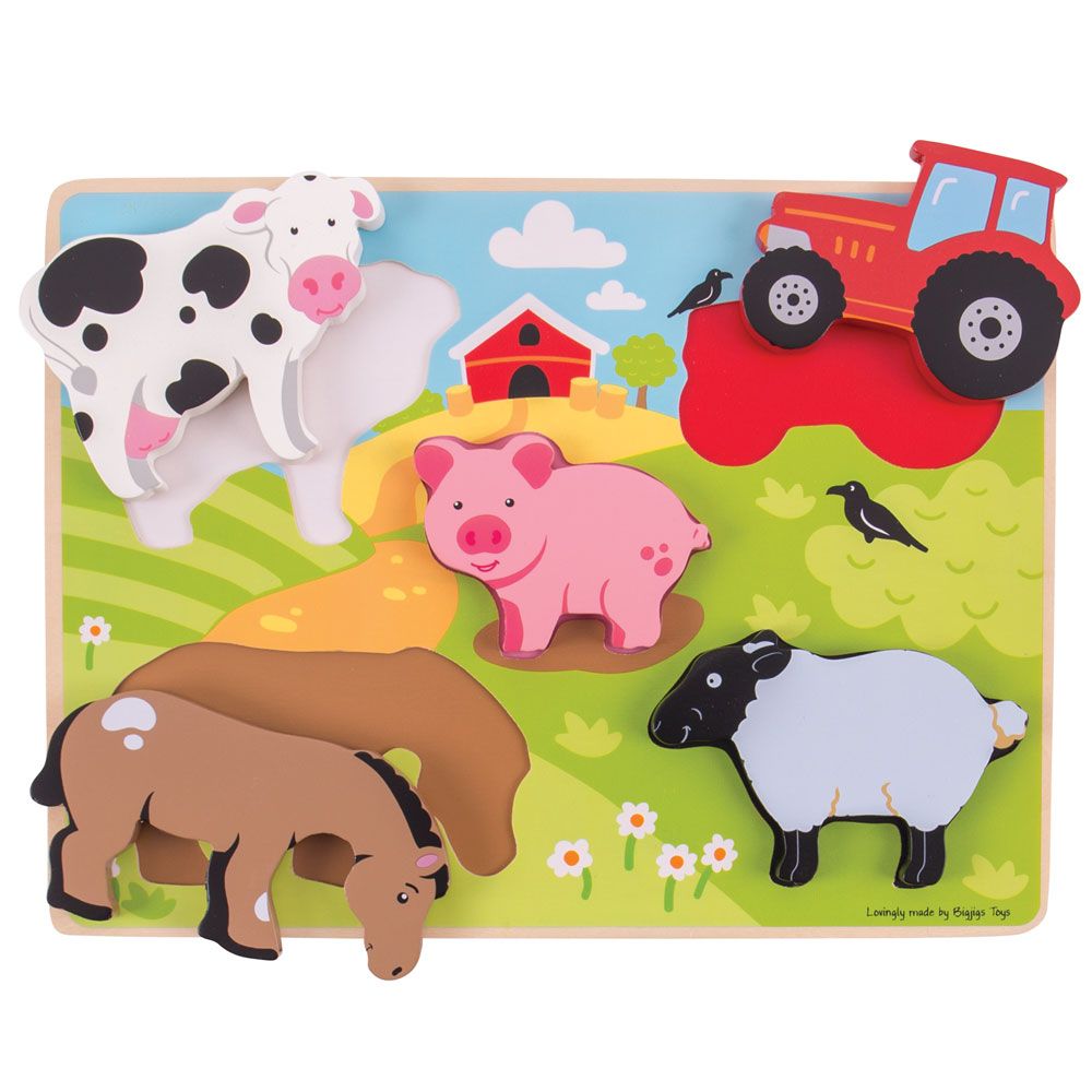 Bigjigs Toys Vkládací puzzle farma (obrázek 3)