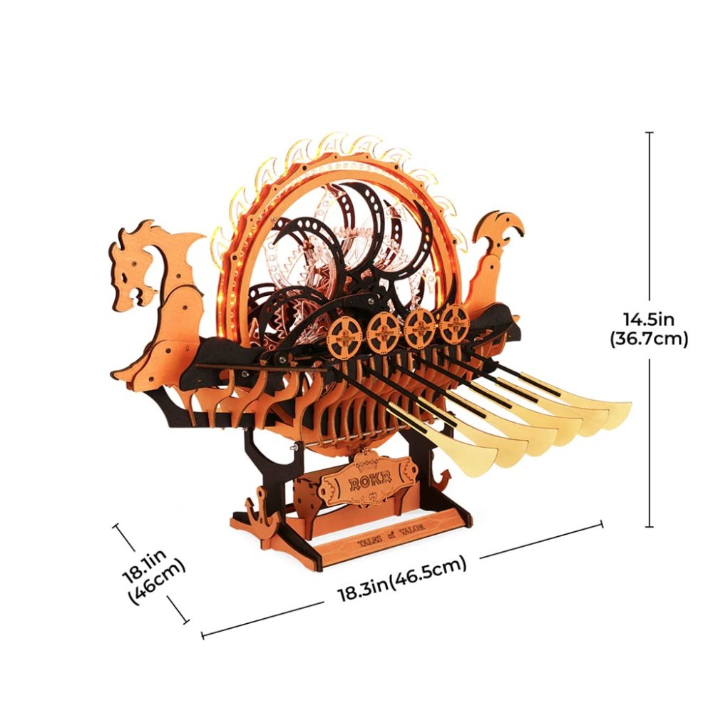 RoboTime 3D dřevěná skládačka Vikinská dračí loď (obrázek 9)