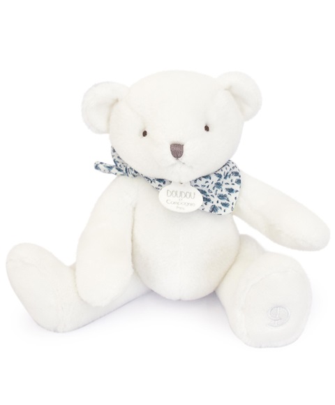 Doudou Plyšový medvídek bílý 25 cm