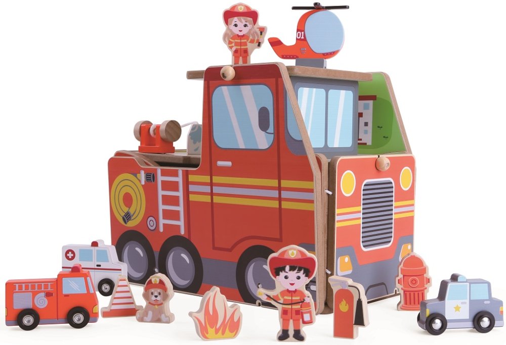 2Kids Toys Dřevěná stanice Hasiči 2 v 1 (obrázek 3)
