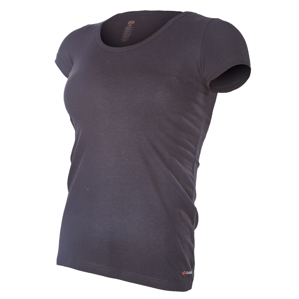 T-shirt da donna KR sottile con scollo a U Outlast® - nero L