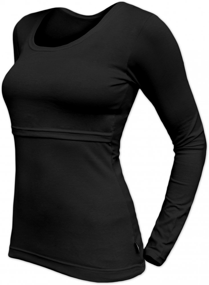 Catherine Nursing T-Shirt, Long Sleeve - Black S/M,Catherine Nursing T-Shirt, Long Sleeve - Black S/M