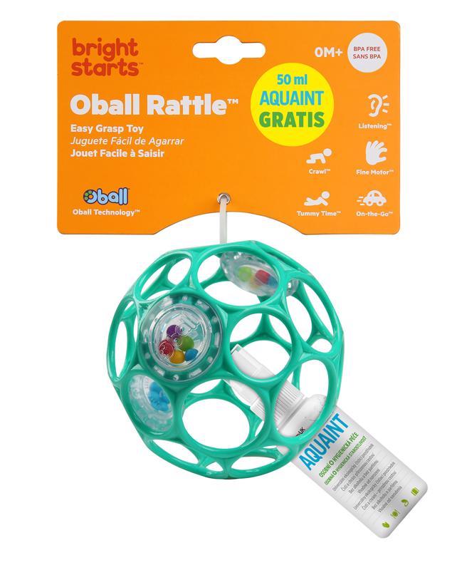 OBALL Toy Oball RATTLE 10 Cm 0m+ Dark Turquoise + 50 Ml Aquaint