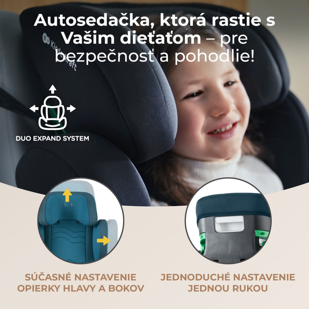 KINDERKRAFT SELECT Car Seat I-Size XPAND 2 I-Size 100-150 Cm Harbor Blue, Premium