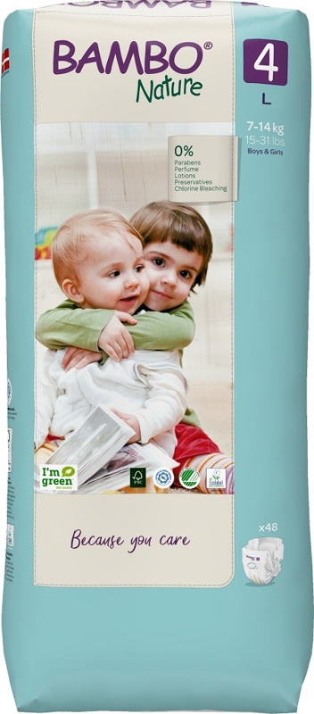 BAMBO Nature Pleny Jednorázové 4 L (7-14 Kg) 48 Ks