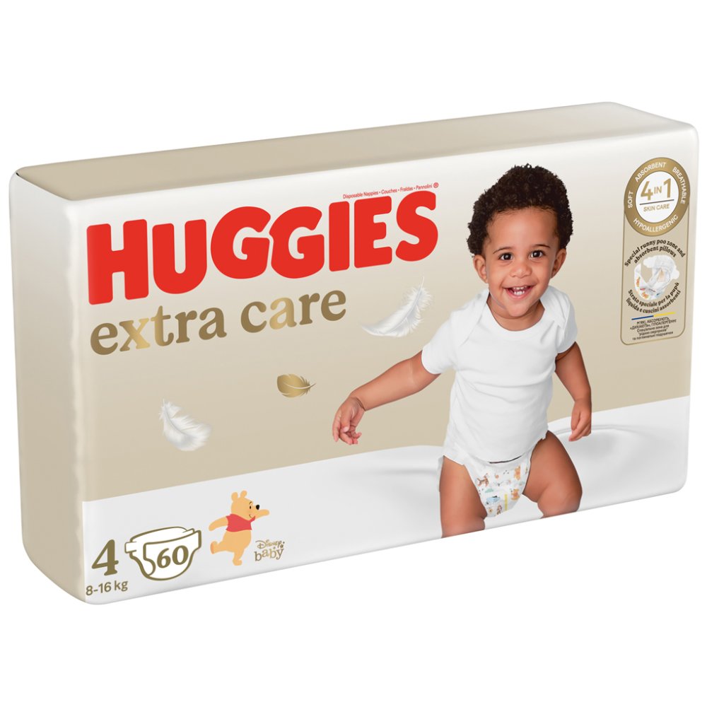 HUGGIES® Extra Care Disposable Diapers 4 (8-14 Kg) 60 Pcs