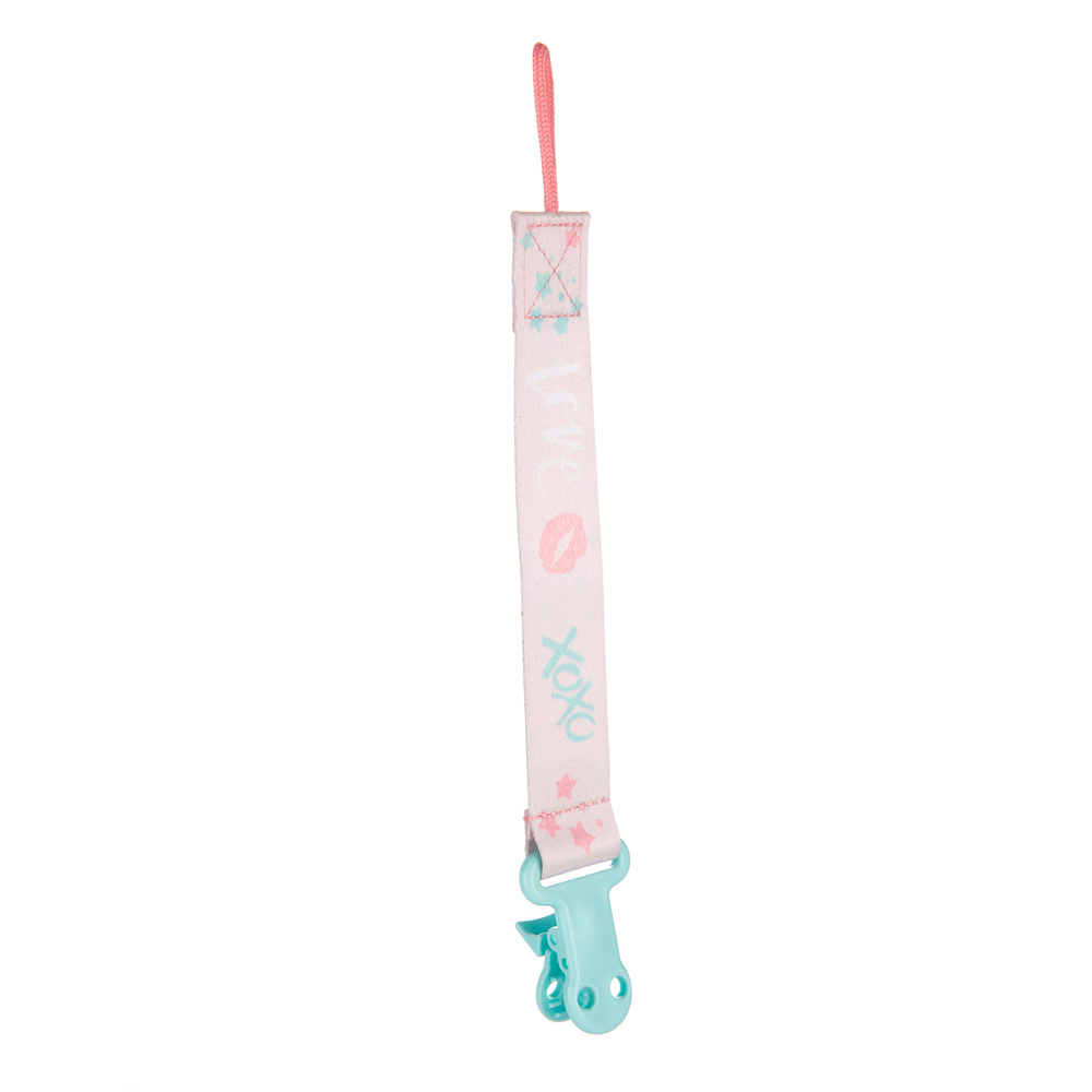 CANPOL BABIES Schnullerband Mit Clip Exotische Tiere Rosa