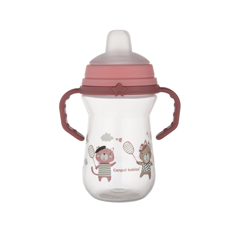 CANPOL BABIES Gobelet En Silicone FirstCup Bonjour Paris 250ml Rose