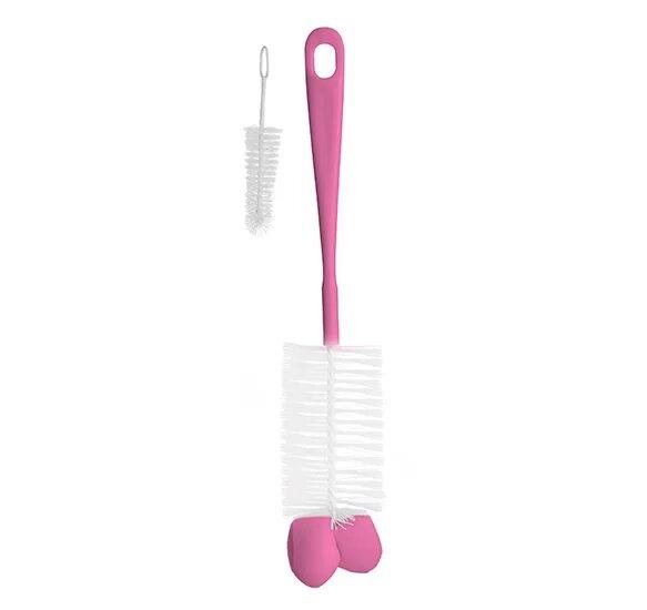 BABYONO Brosse éponge Pour Biberons Et Tétines - Rose