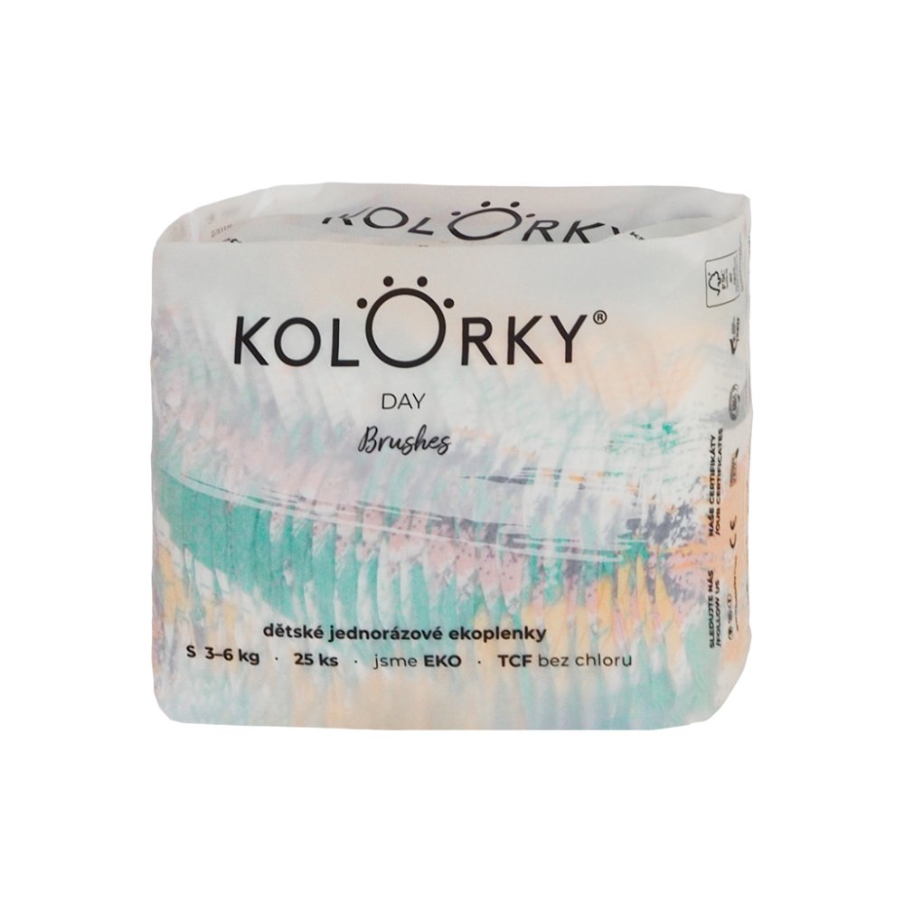 KOLORKY DAY Pannolini Usa E Getta Eco, A Spazzola S (3-6 Kg) 25 Pz