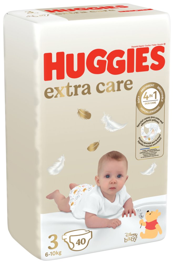 4x HUGGIES® Jednokratne Pelene Extra Care 3 (6-10 Kg) 40 Kom