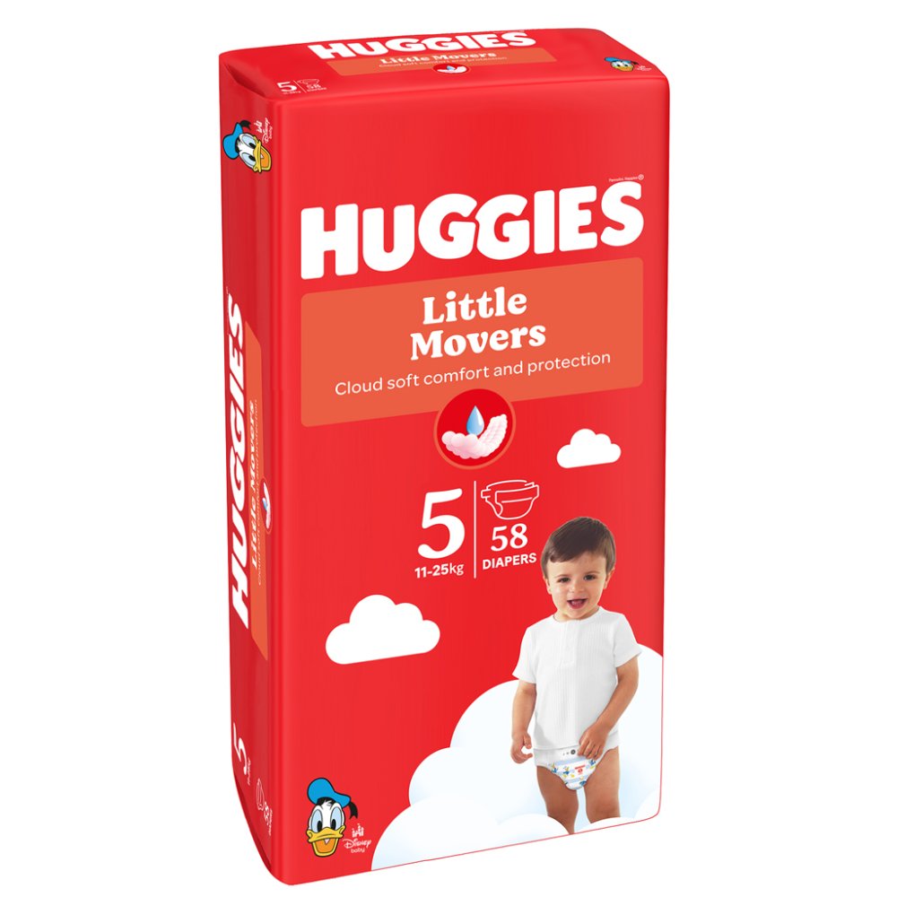 Scutece HUGGIES® De Unică Folosință Little Movers 5 (11-25 Buc) 58 Buc