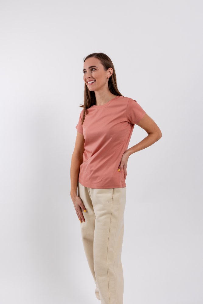 Dámské Tričko S Kulatým Výstřihem Be Lenka Essentials - Salmon Pink XL Pink