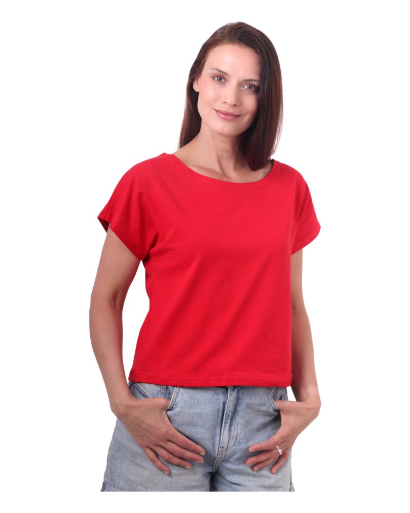 Maglietta crop top Edita, rosso L/XL