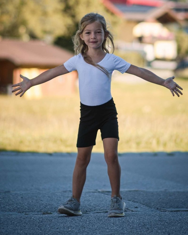 Leggings corti per bambini, neri 152