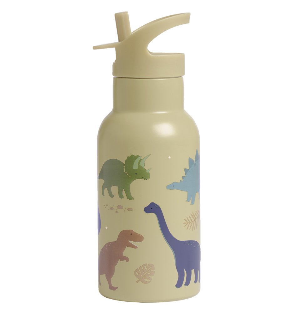 A Little Lovely Company - Borraccia in acciaio inox, 350 ml - dinosauri