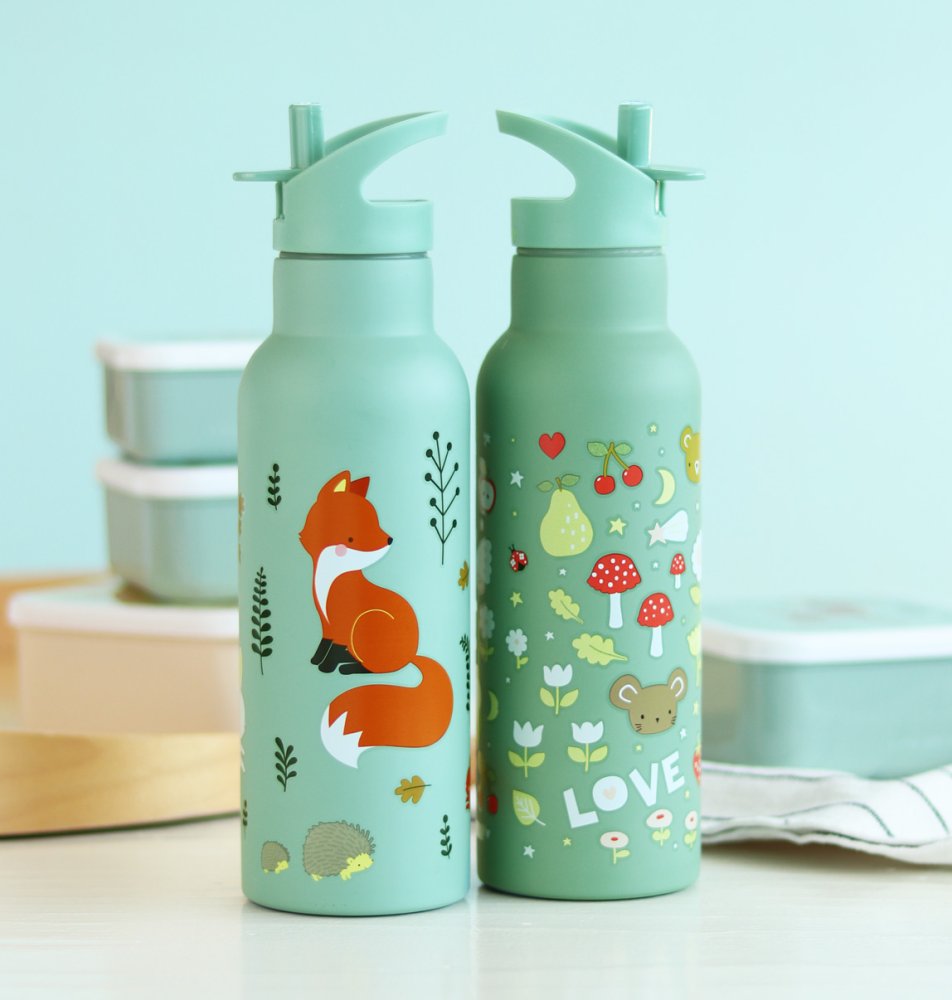 A Little Lovely Company - Borraccia in acciaio inossidabile, 500 ml - Amici della foresta - immagine 6
