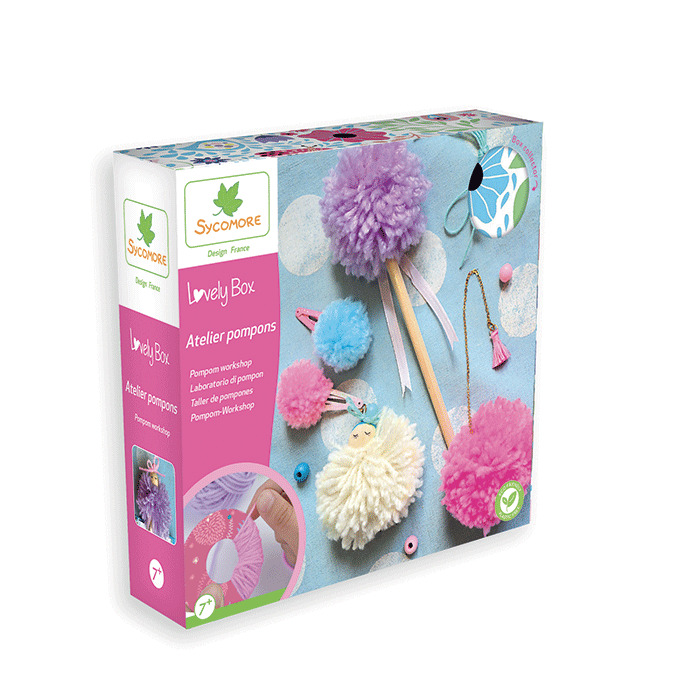 Lovely box - kit creativo - creazione di pon pon e accessori