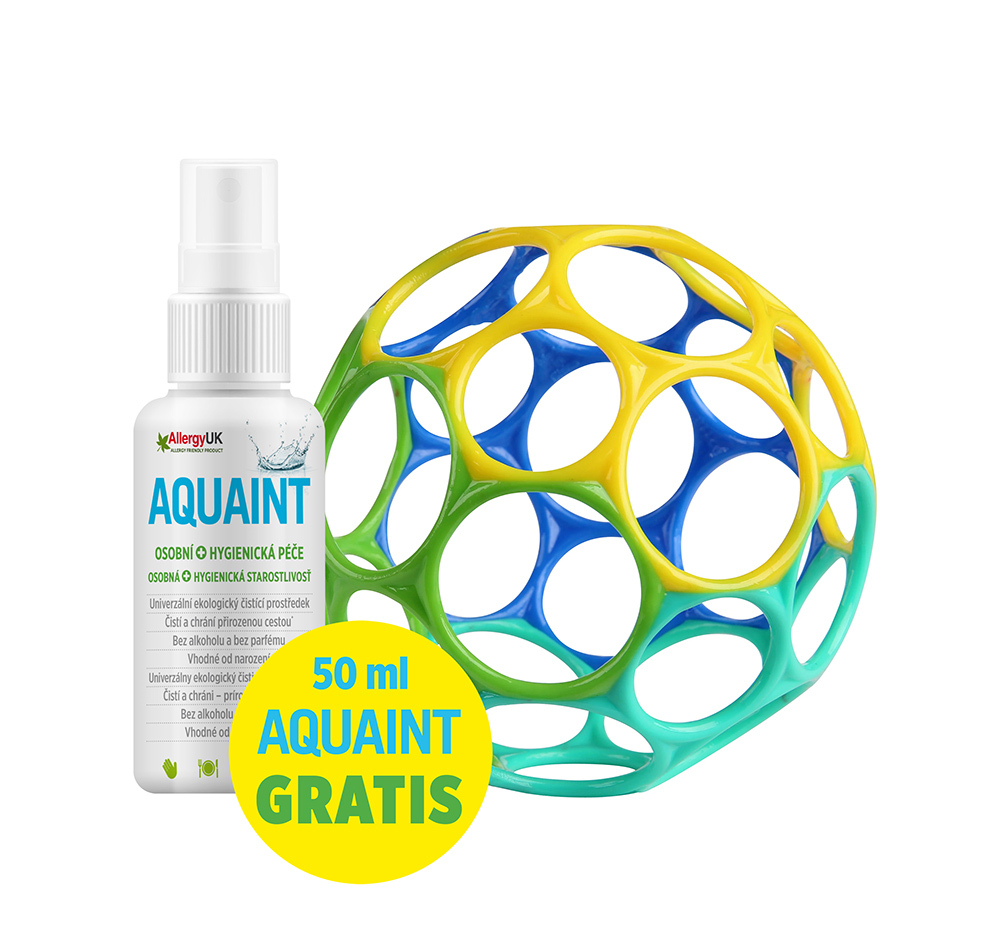 OBALL Giocattolo Oball™ Classic 10 cm blu/verde 0m+AQUAINT Acqua detergente 100% ecologica 50 ml